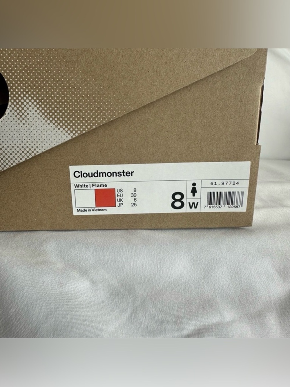 NEW in Box On Cloud
Cloudmonster US Women's Size 8
White/Flame - Picture 3 of 12